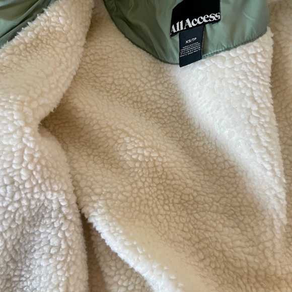 All Access Retro Color Block Quilted Shell Down Bomber Moto Jacket Size XS - Picture 10 of 12